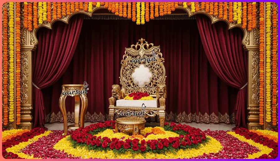 Antique Gold Guruji Chair Singhasan