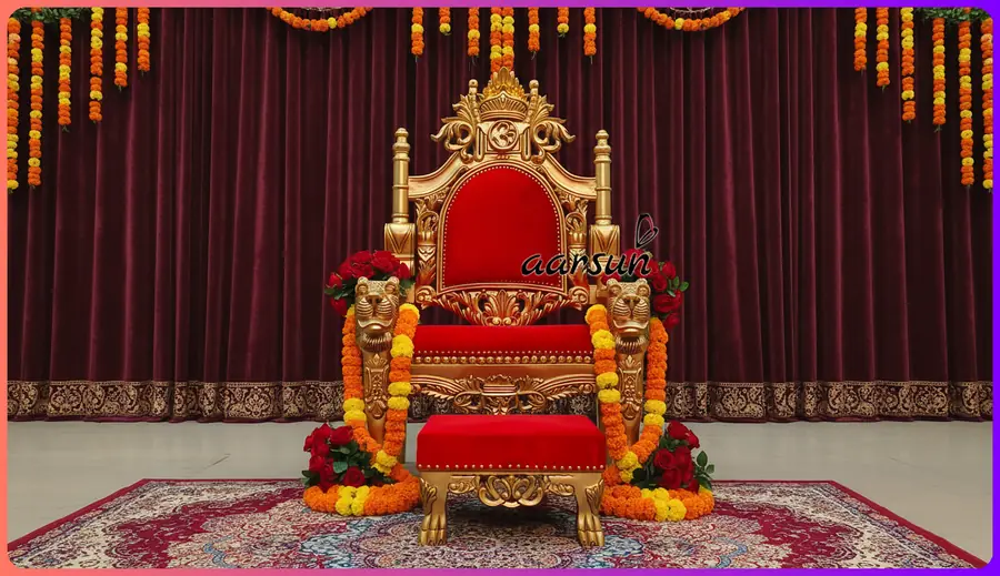 Antique Guru JI Chair with lion handles