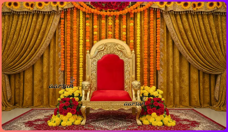 Guru Ji Chair with peacock and lion design