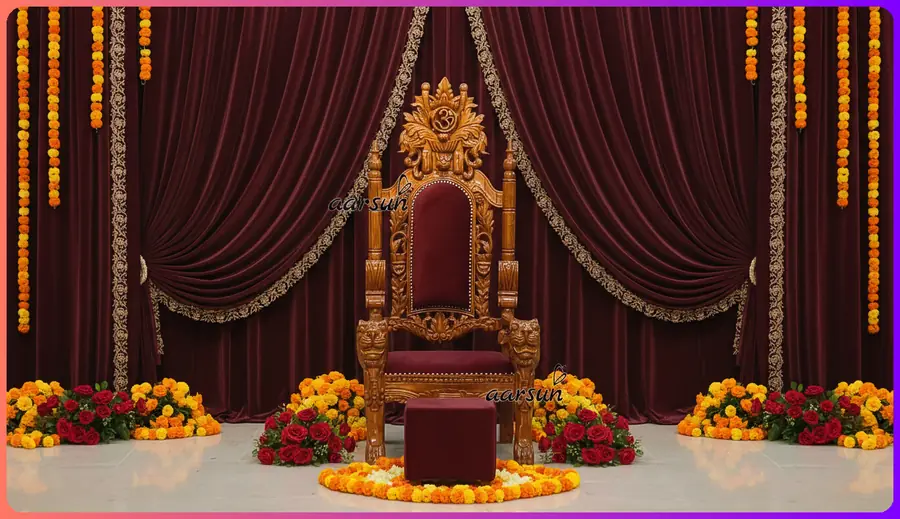 Guru Maharaj Ji Chair in Golden Polish