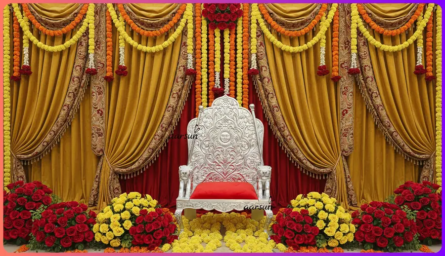 Silver Leaf Guruji Chair With Surya Ji