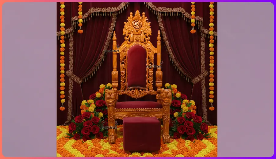 Wooden Guru JI Chair with Paduka
